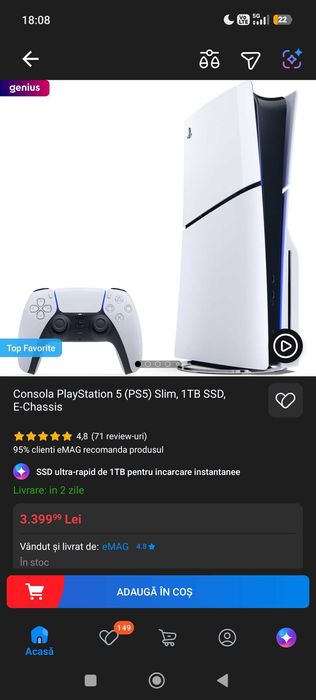 PS5 1TB NOU SIGILAT se oferă garanție