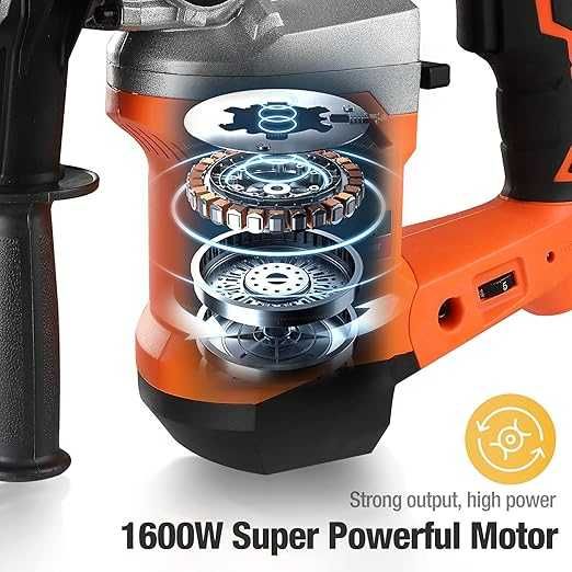 Ciocan perforator ValueMax SDS-Plus 1600 W, ciocan demolator 6 Jouli