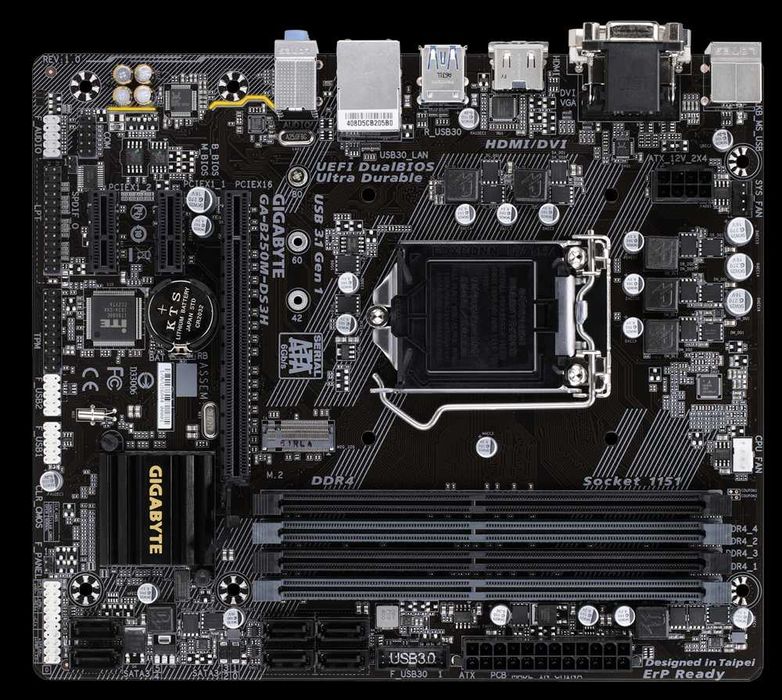 GIGABYTE B250M-DS3H 1151 soket DDR4 holati ideal + garantiya