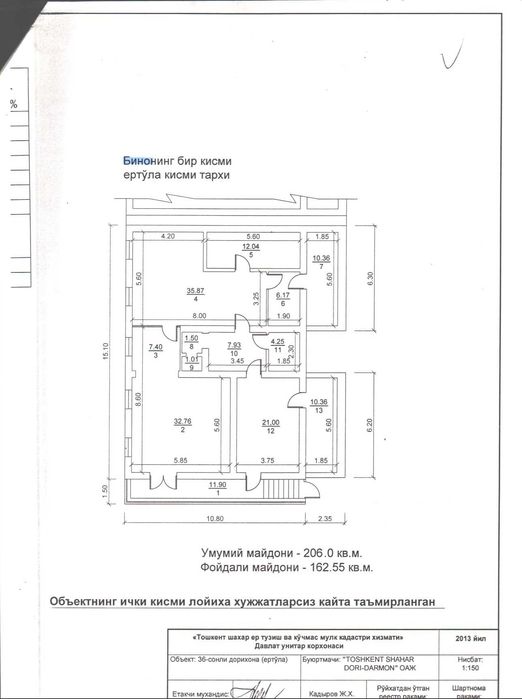 Сдаётся в аренду нежилое помещение 206 кв/м цена 2.500 $