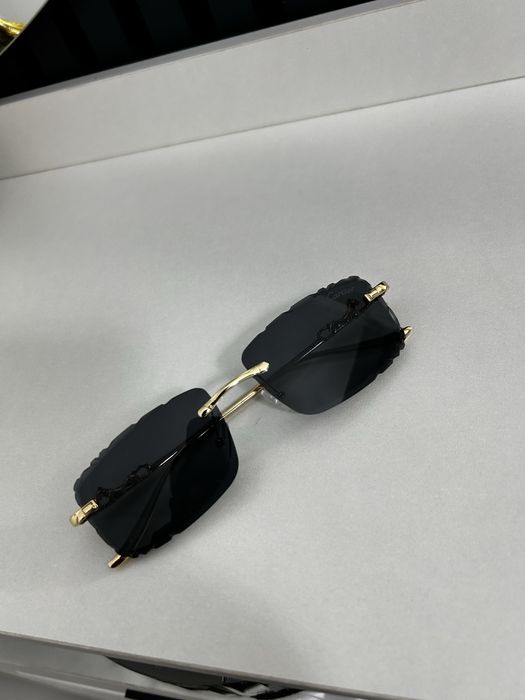 Ochelari Soare Cartier  Rimless Diamond Cut – Lentile Negre Designer