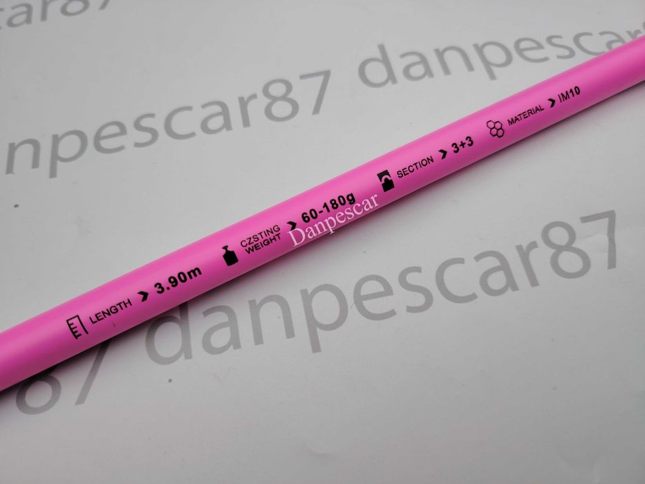 Lanseta PRO FL Black FORCE PINK FEEDER 3,90m CARBON IM10 60-180 grane
