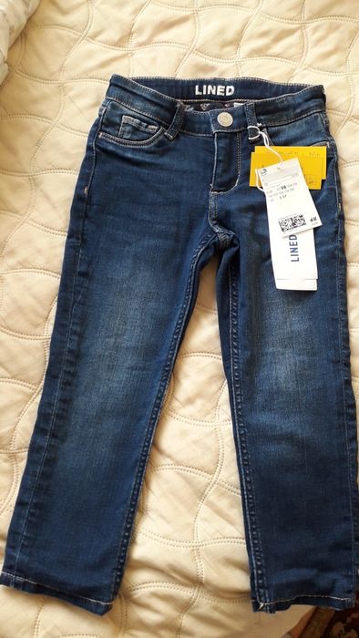Дънки с подплата H&M  за момиче  р-р 98