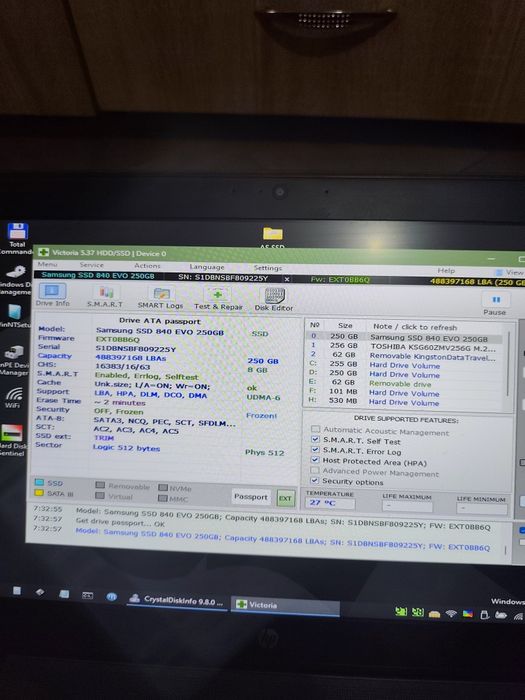 Ssd Samsung 840evo 256gb 96%