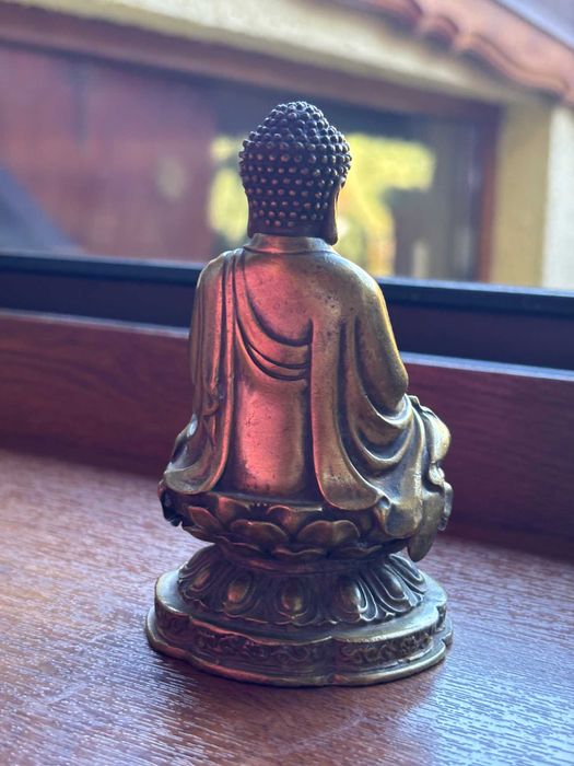 Superbă figurină Buddha Amitabha/bronz masiv/11cm×6,5cm.