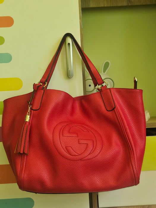 Gucci дамска червена чанта