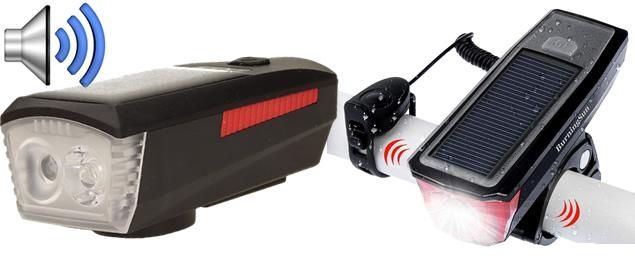 Far lanterna solara 3 în1 sonerie led T6 powerbank bicicleta trotineta