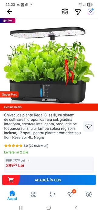 Ghiveci hidroponic / kit hydroponic 12 anveole