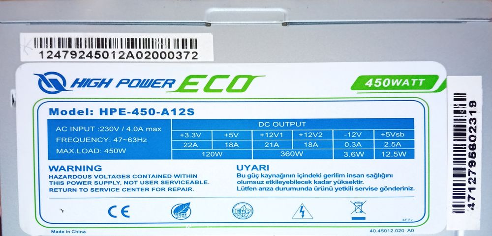 Sursa atx calculator 450W