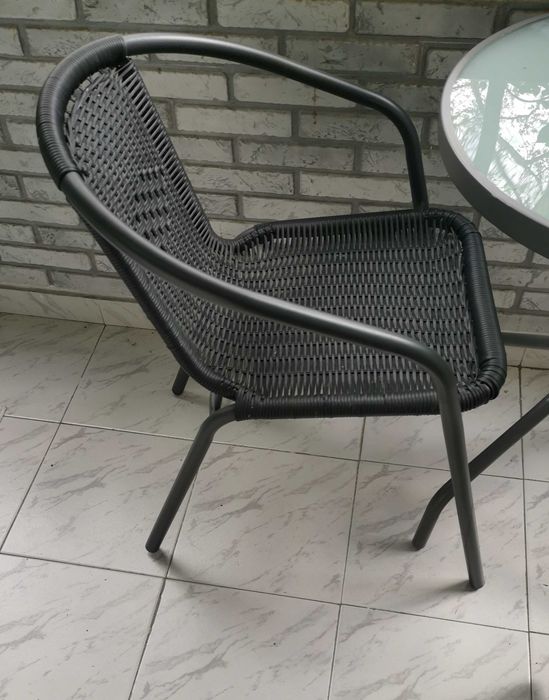 Градински/балконски комплект- маса и ратанов стол