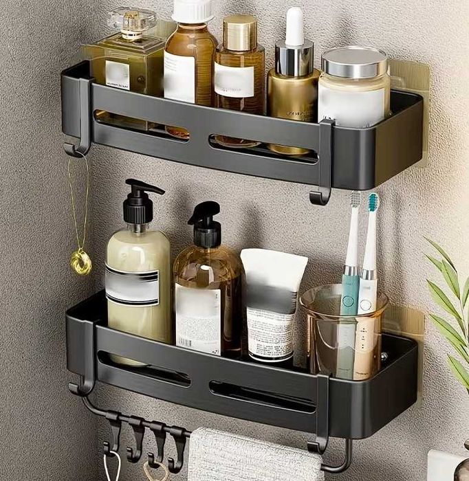 Алуминиеви Рафтове 1/2/3 етажа без пробивaне. Шампоан,аксесуари,makeup