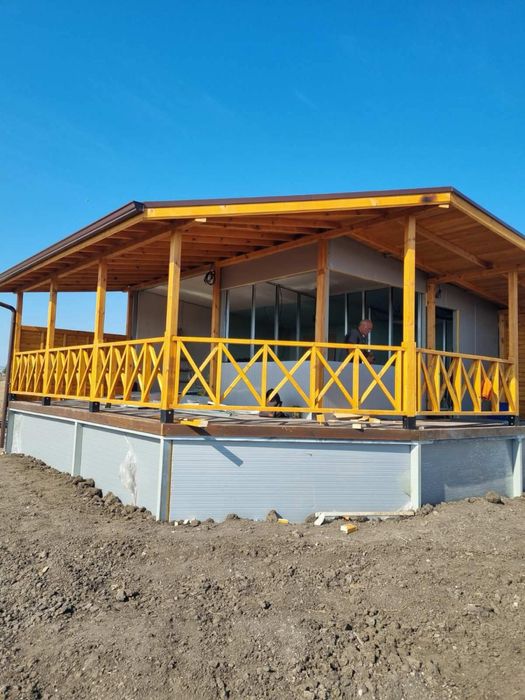 Дървени навеси, перголи, подиуми, огради, беседки, павилиони за бизнес