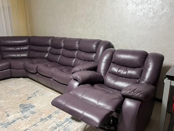 Кожаный Диван, цвет Баклажан