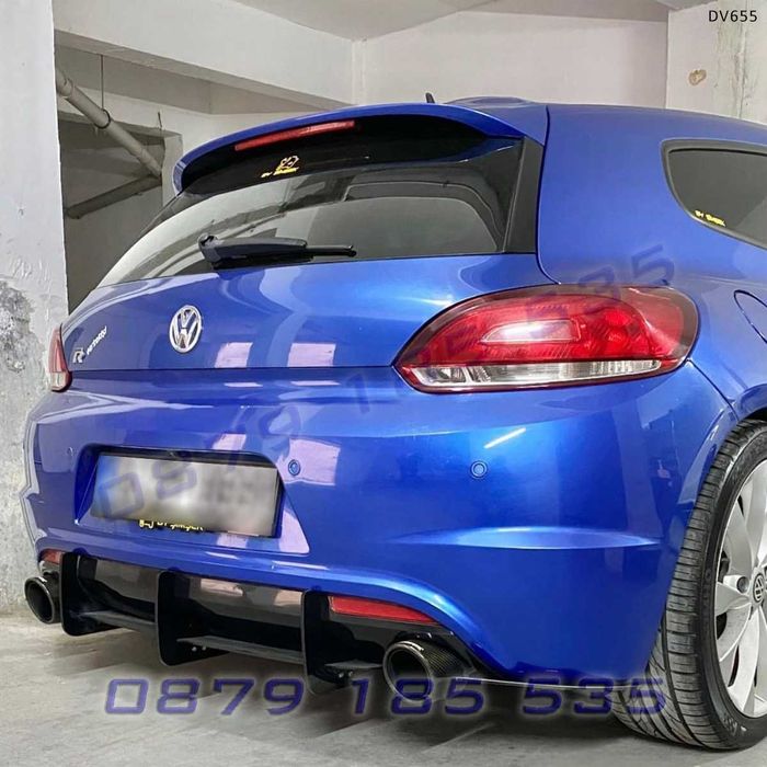 Тунинг дифузьор разширение задна броня VW Scirocco R черен гланц