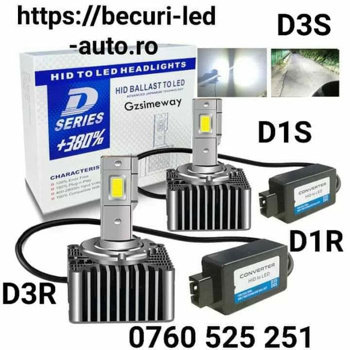 Doua Becuri Led D1S/D2S/D3S/D4S Canbus 200Watti/24000Lm