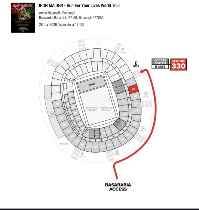 Bilet Iron Maiden 28.05.26 Arena Nationala