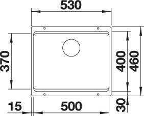 Chiuveta Blanco Silgranit ETAGON 500-U alb antic 500 x 400 / 200 mm