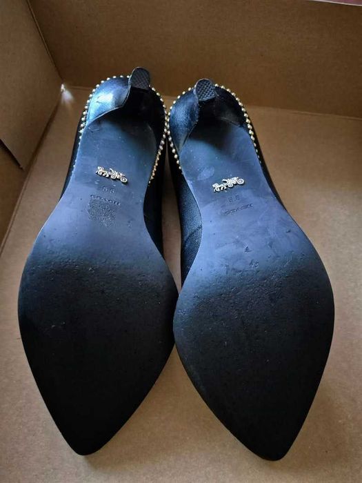 Черни кожени обувки на висок ток, Coach, 36