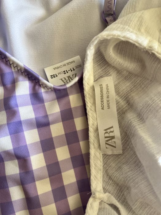 Детски комплект ZARA 11-12г цял бански, плажна рокля и слънчеви очила