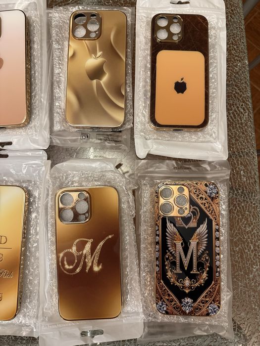 Huse Carcase protectie iPhone 16 Pro Max Gold premium