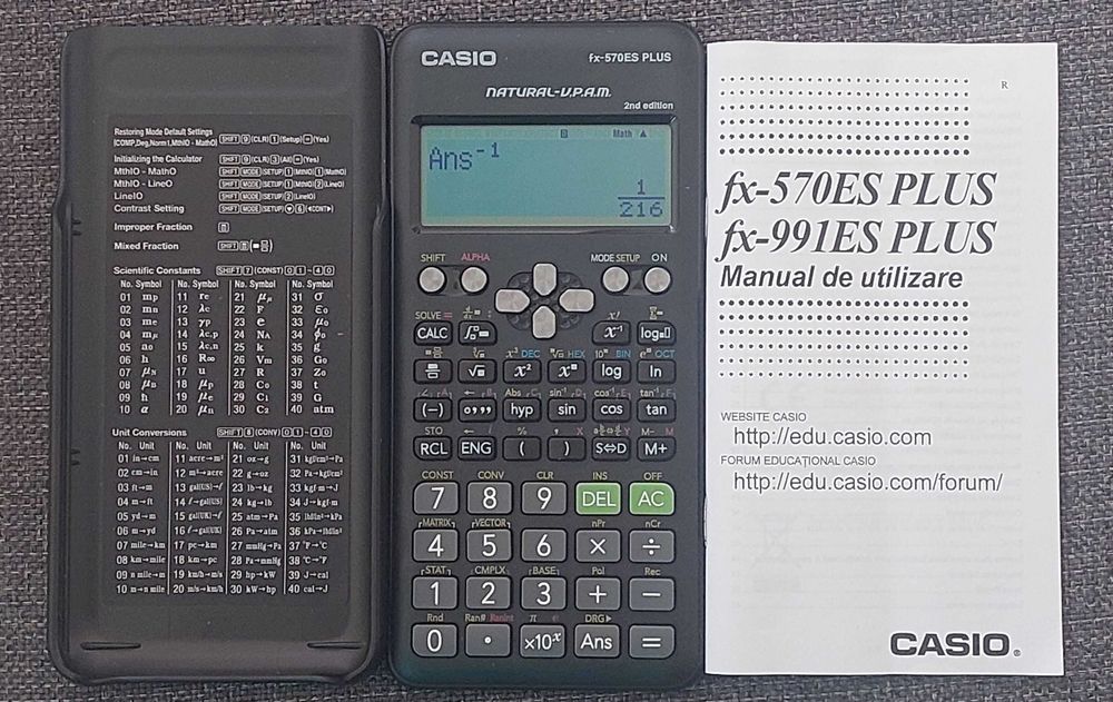 Calculator de buzunar ştiinţific şcolar Casio FX-570ES Plus 2E, 417 funcţii