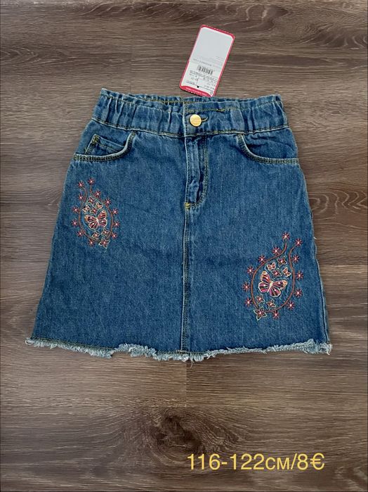 Нови поли, рокля, сукмани дънки, ученически чорапи 116, 122,128см