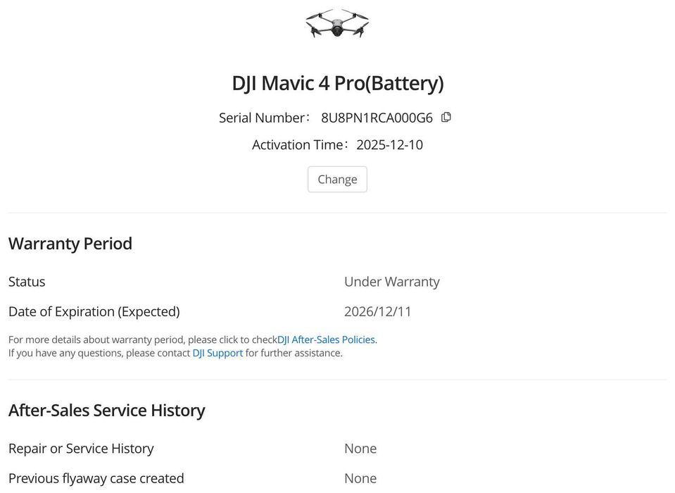 Pret FIX 1 acumulator DJI Mavic 4 Pro Intelligent Flight Battery 6654mAh GARANTIE 12/2026 in STARE ca NOUA model BWX341-6654-14.32