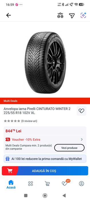 Anvelope Pirelli Cinturato Winter 2  225 55 18, 102V, DOT 2024