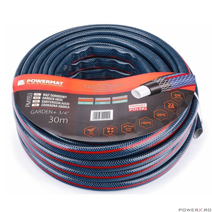 Furtun pentru gradina Garden+ 3/4" 8 bari 30 metri, Powermat