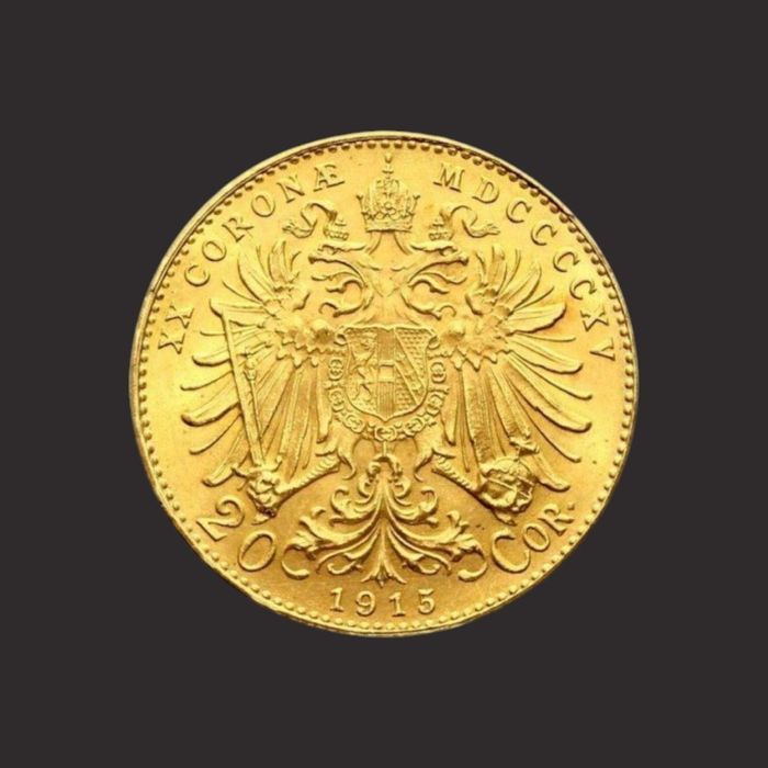 Moneda de aur Franc Iosif, 20 Coroane Austria - TVA 0%- in stoc