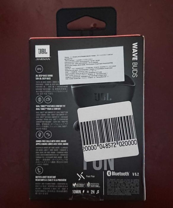 Наушники JBL Wave Buds чёрные