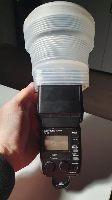 Blit Olympus FS-FL50 GN 50 FP + Gary Fong Lightsphere