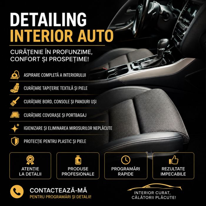 Detailing auto/curatare tapiteri/ mocheta/ piele / intretinere interior