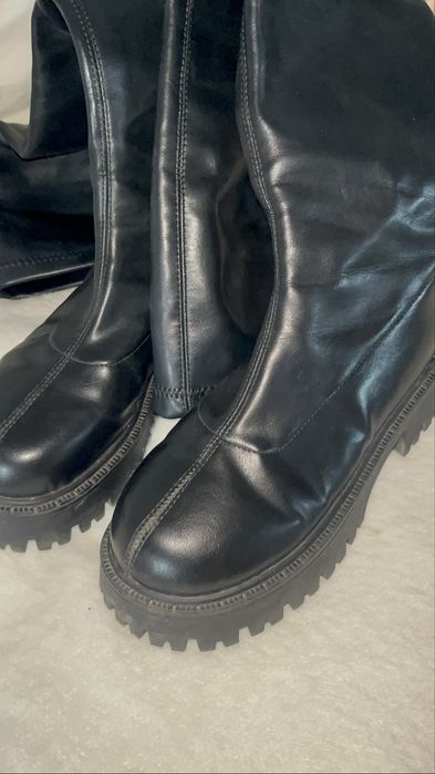 Кожаные сапоги почти новые, срочно