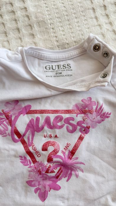 Тениска за момиче guess 0-3 месеца