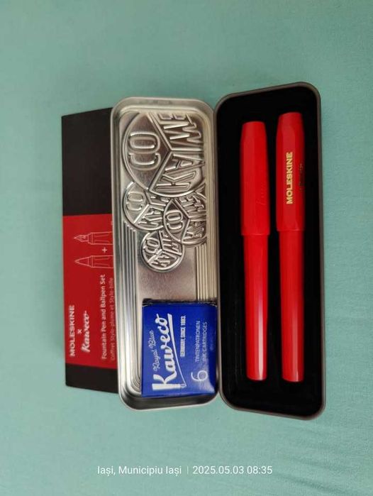 Set Stilou si Pix - Moleskine x Kaweco Blue-Red(Super Ofertă).,