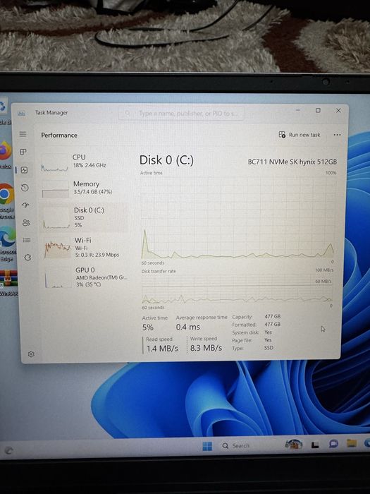 Laptop Dell Inspiron 14” Stare Super. Ryzen 7 (echivalent Intel i7)