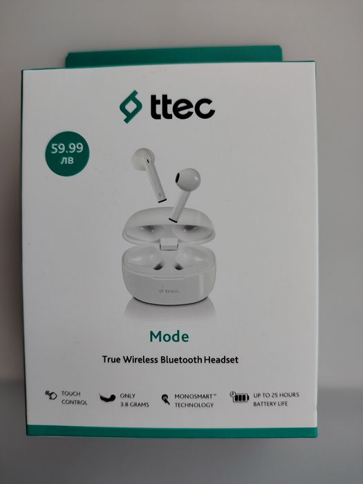 НОВИ! безжични слушалки бели.