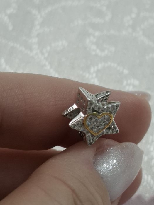 Pandantiv argint nou inimă cu stea