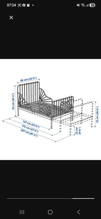 Pat Ikea extensibil+somiera+saltea