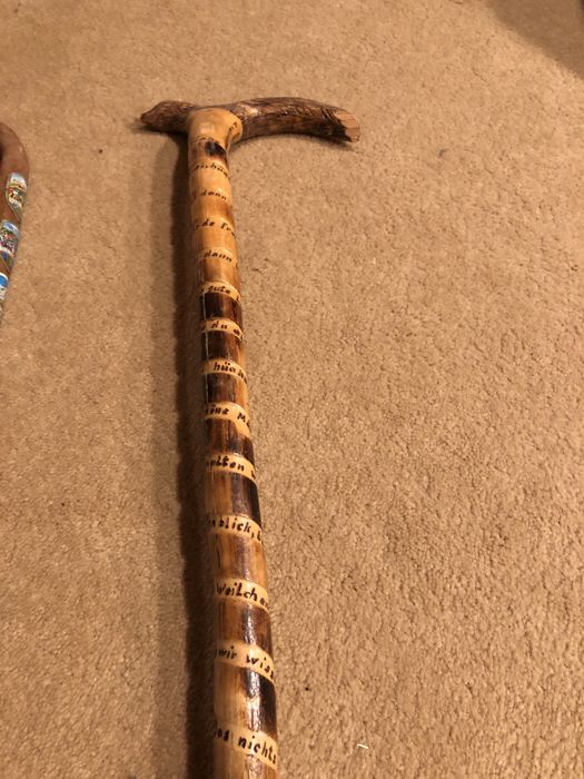 Baston lemn austria, bavareza insigne, sculptat