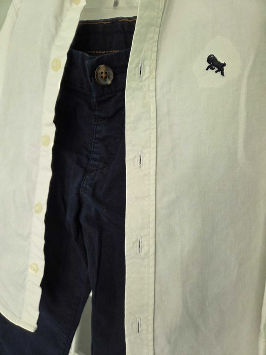 Camasa/Set ocazie/serbare alb/albastru ,baiat masura 98 H&M