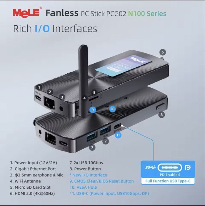 Mini pc stick mele pcg02 8/128gb windows SIGILAT