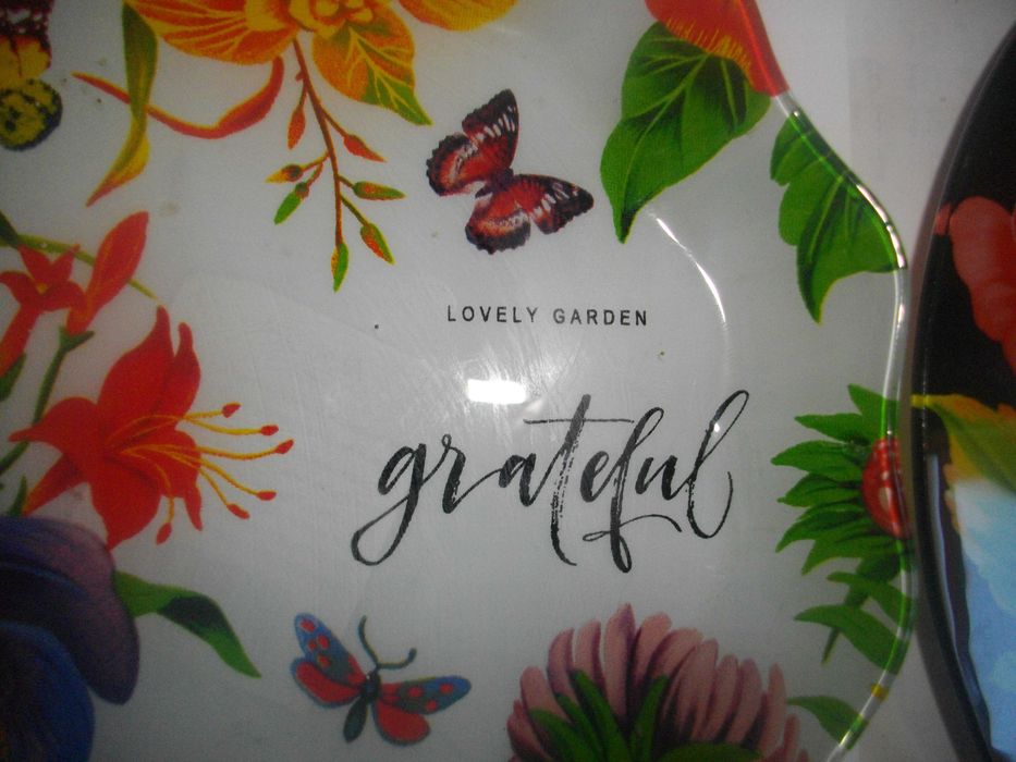 Стъклени Цветни Чинии-2 бр-Нови-ф195/200мм-Lovery Garden