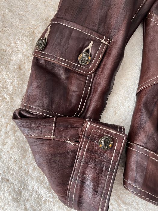 Яке Just Cavalli от естествена кожа и естествен косъм