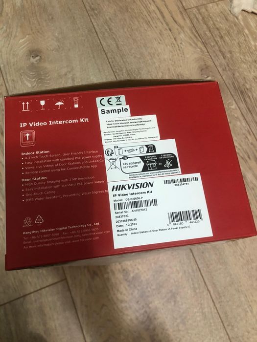 Kit videointerfon hikvision DS-KIS606-P
