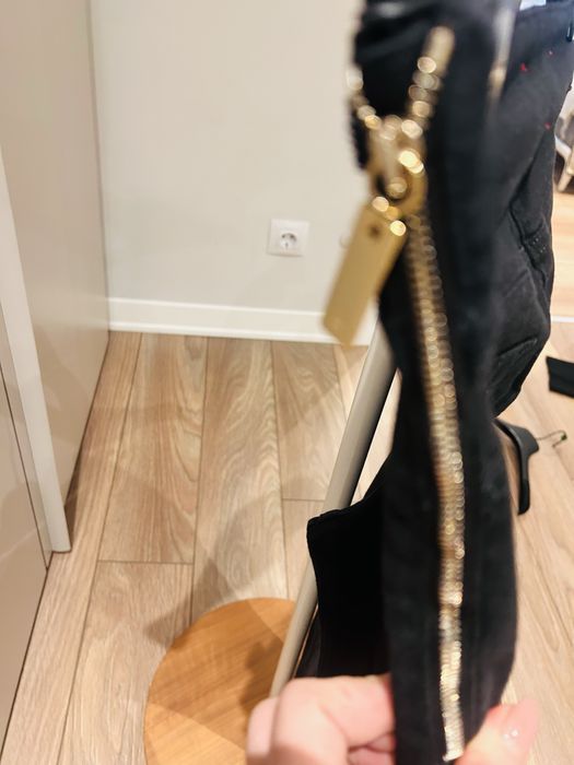 Elisabetta Franchi дънков панталон с висока талия в черно с лого