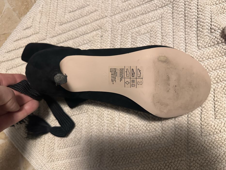 Botine de vara negre din piele