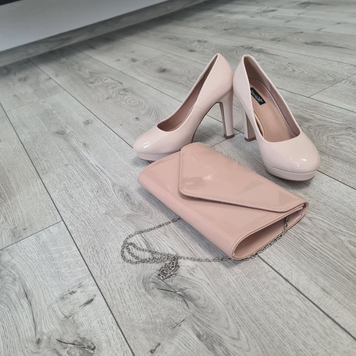 Set pantofi cu toc+ geanta/plic