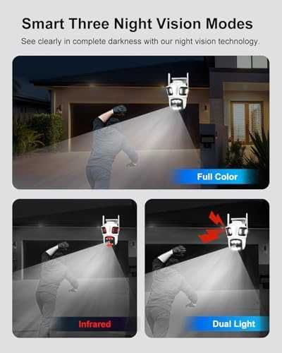 Нова 9MP WiFi външна камера 360° три обектива AI цветно нощно виждане